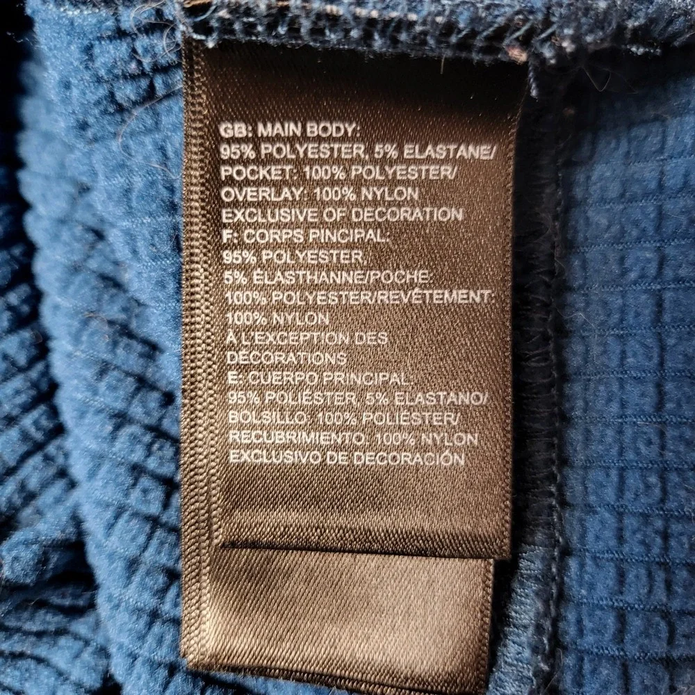 The North Face Full Zip Fleece Mens Large Blue NF0A5364 Grid Jacket